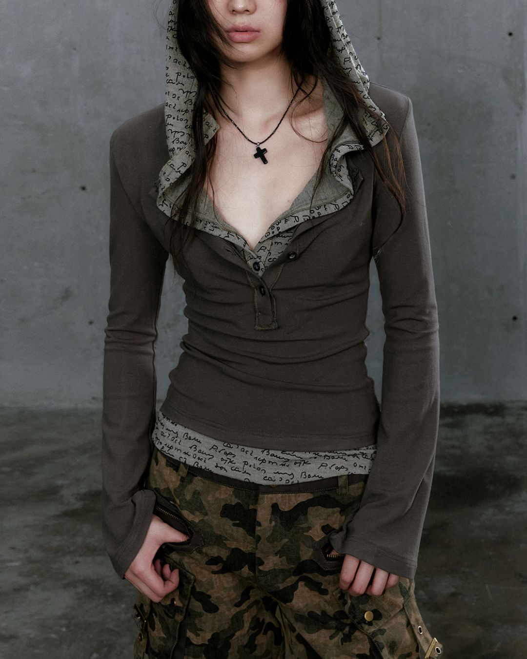 Flare-Sleeve Hoodie　TP030