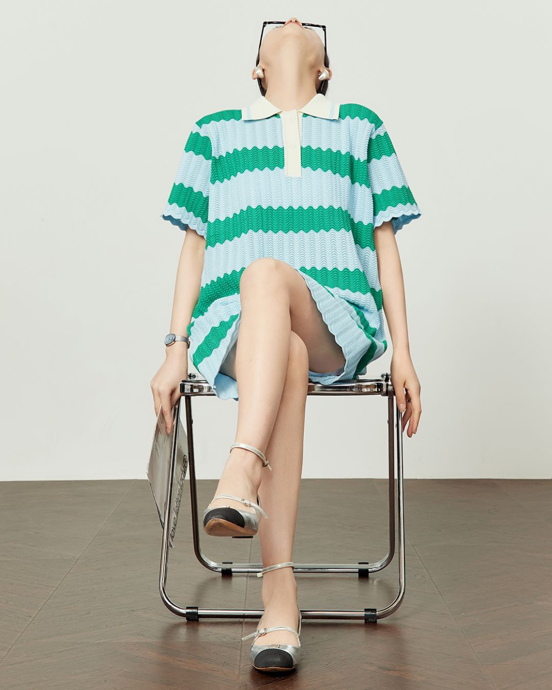 Border Polo Mini Dress　DR049