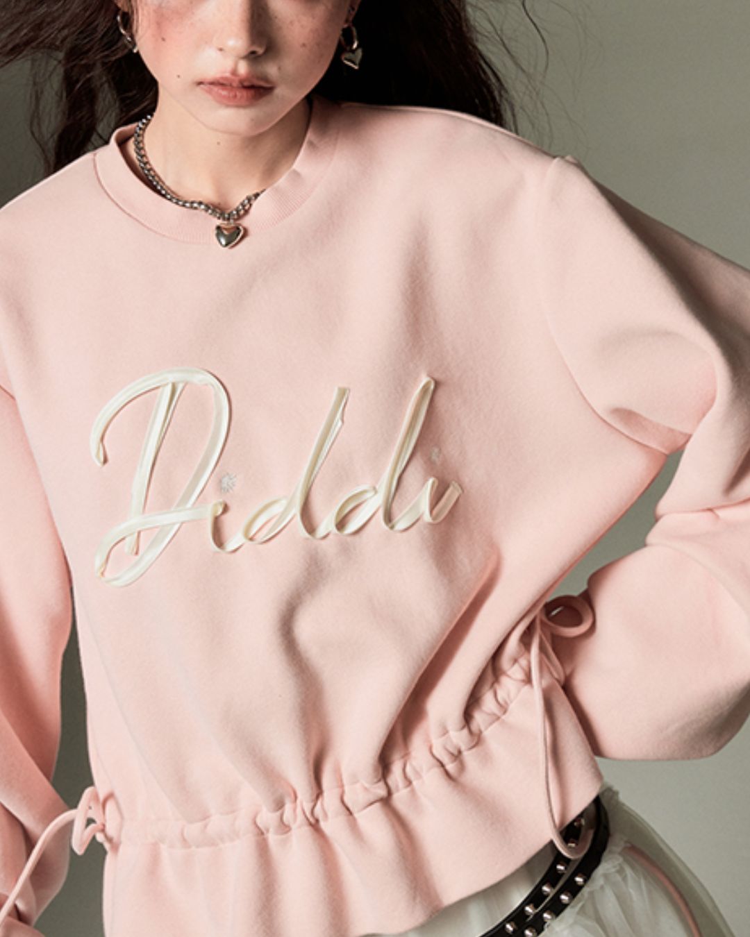 Ribbon Embroidered Shirred Sweat　TP003