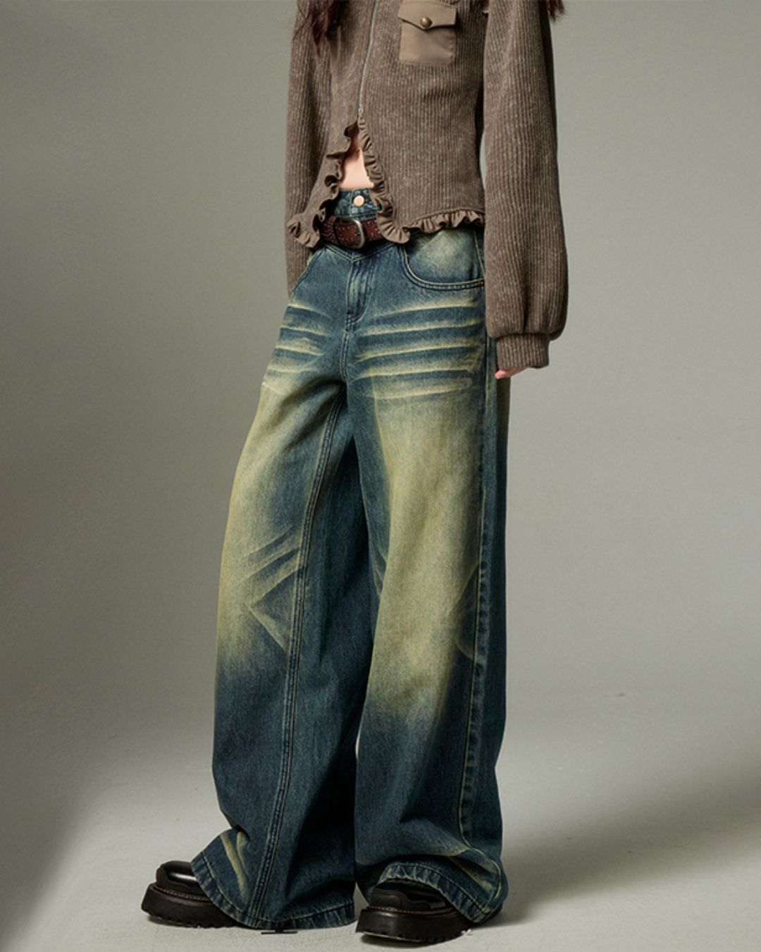 Vintage Wide Denim Pants　BT004