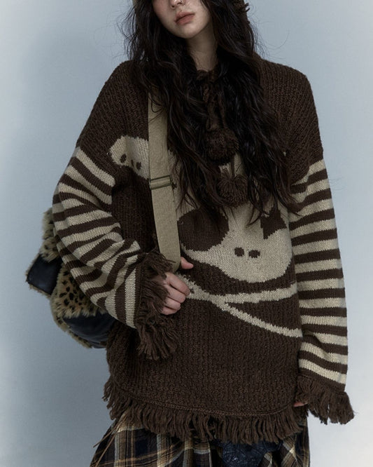 Skull Rabbit Hooded Knit　TP010