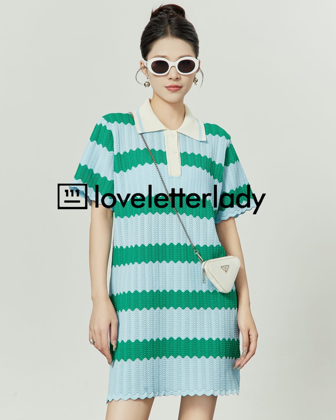 Border Polo Mini Dress　DR049