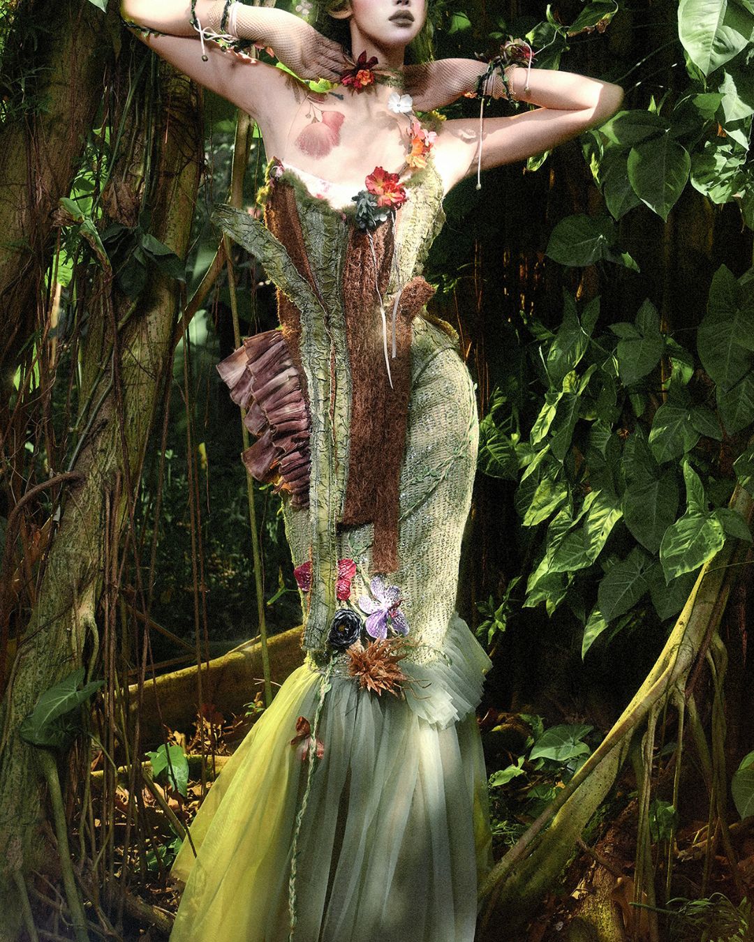 Forest Spirit One Shoulder Mini Dress　DR032