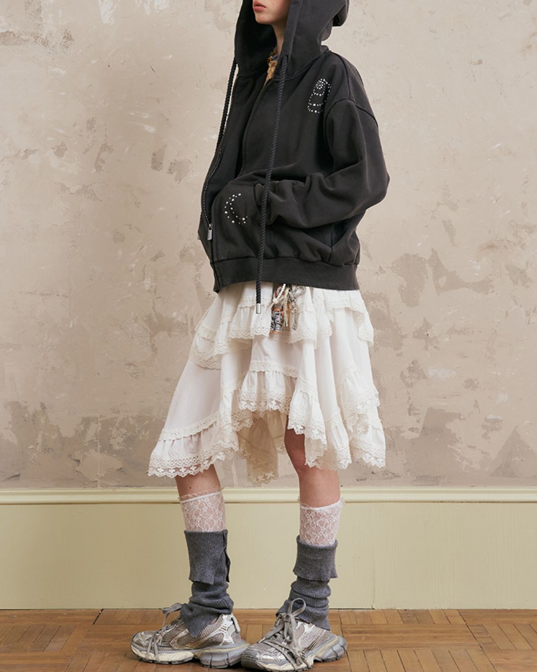 Asymmetrical Lace Skirt　BT027