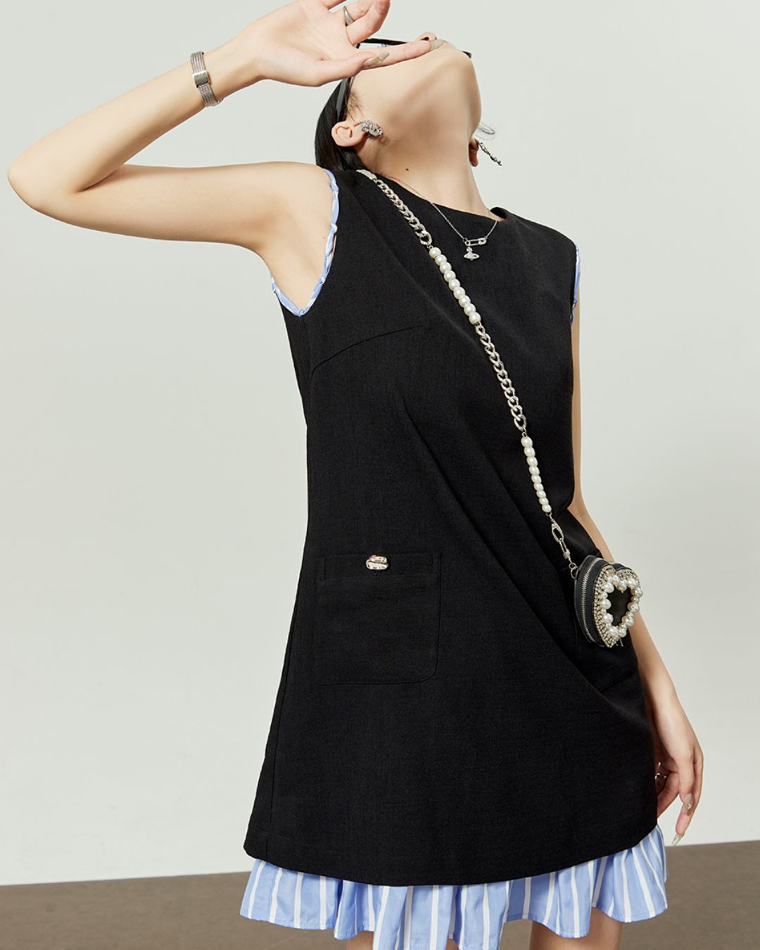 Layered Sleeveless Mini Dress　DR047