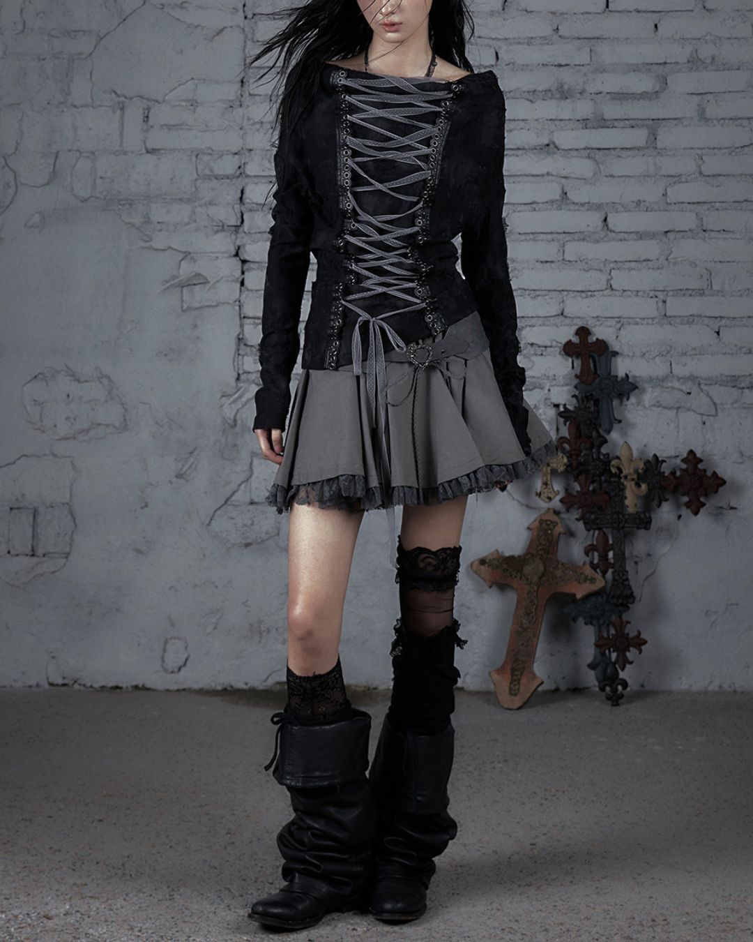 Front And Back 2-way Lace-up Top　TP041