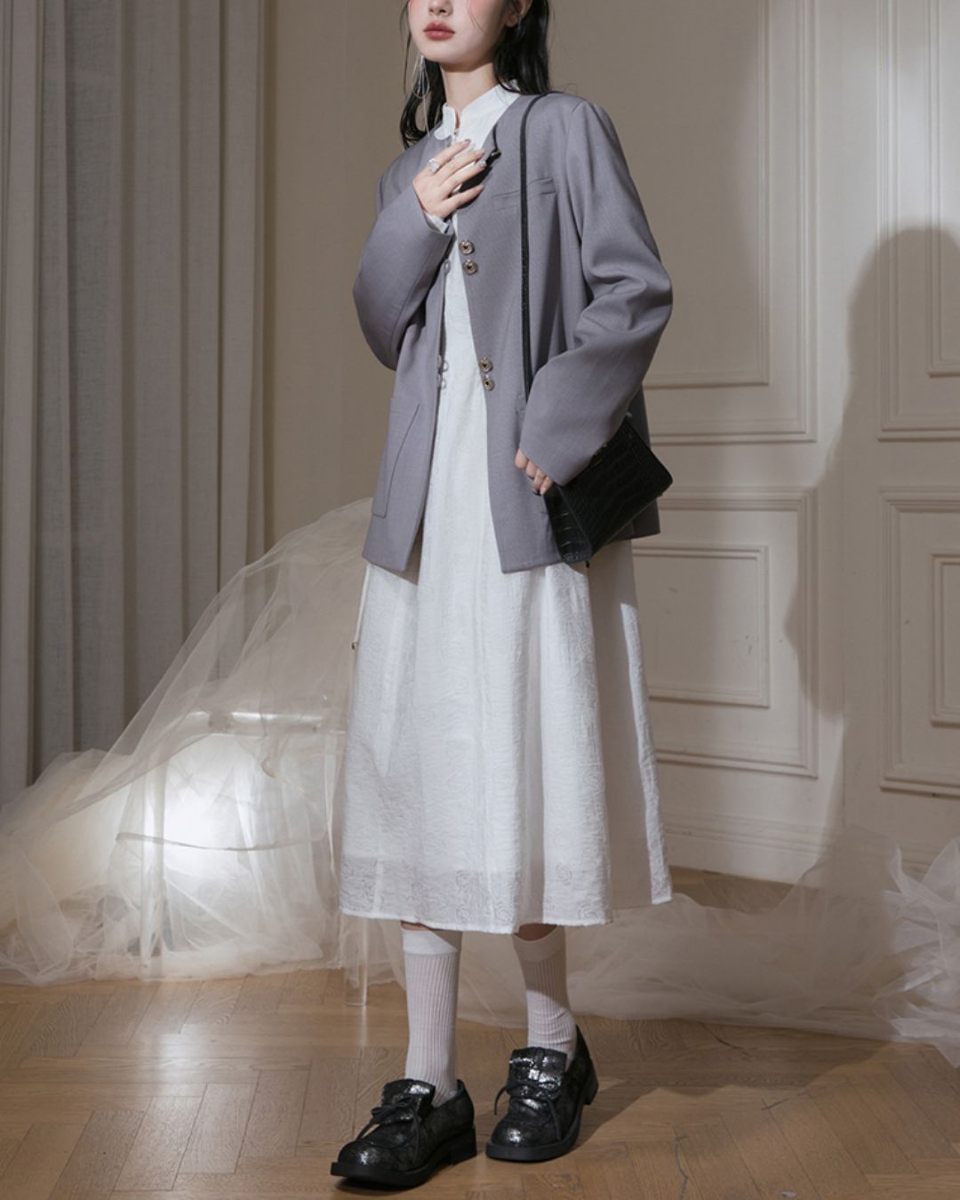 Chinese Style Jacket & Grey Two-piece　TP023