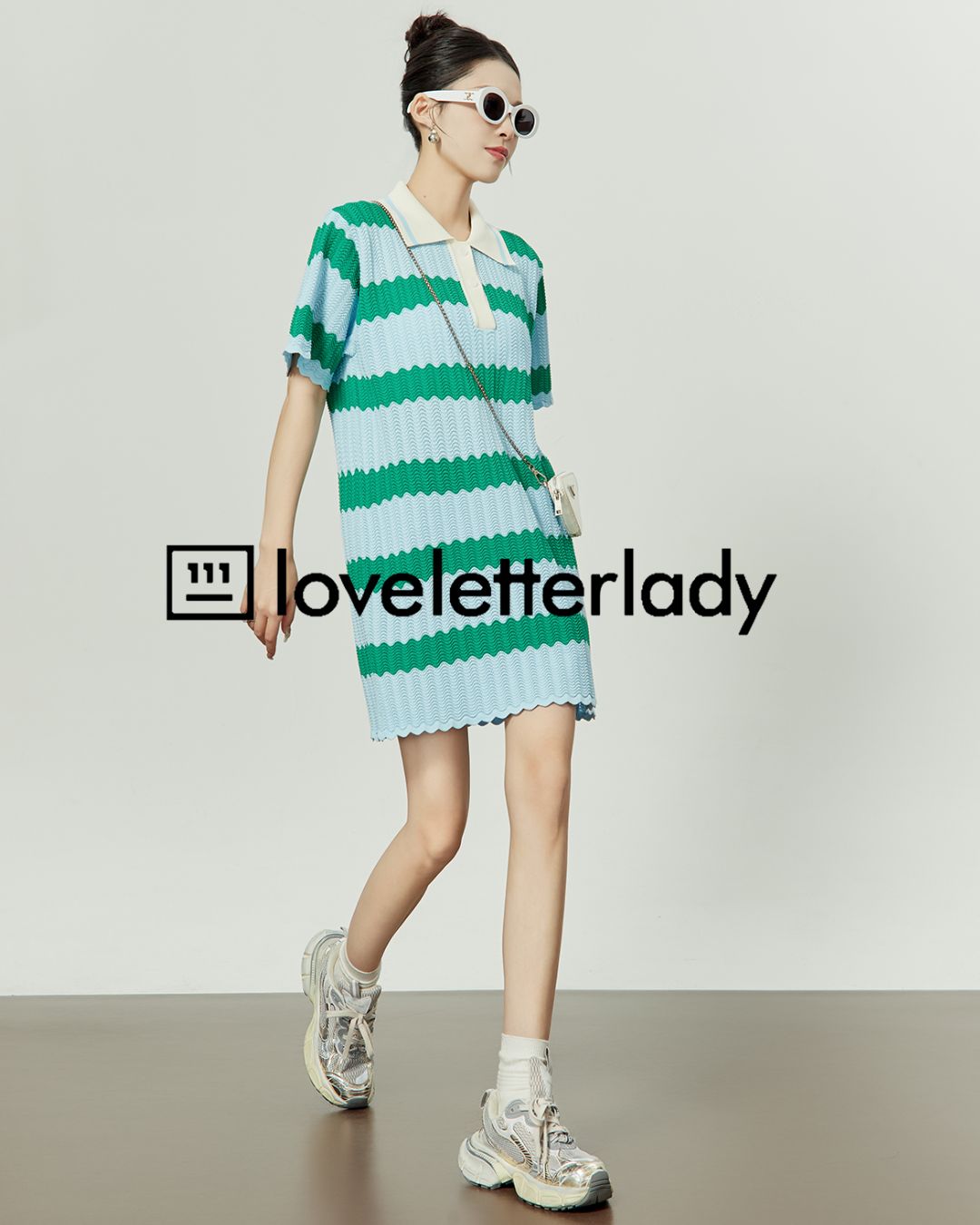 Border Polo Mini Dress　DR049