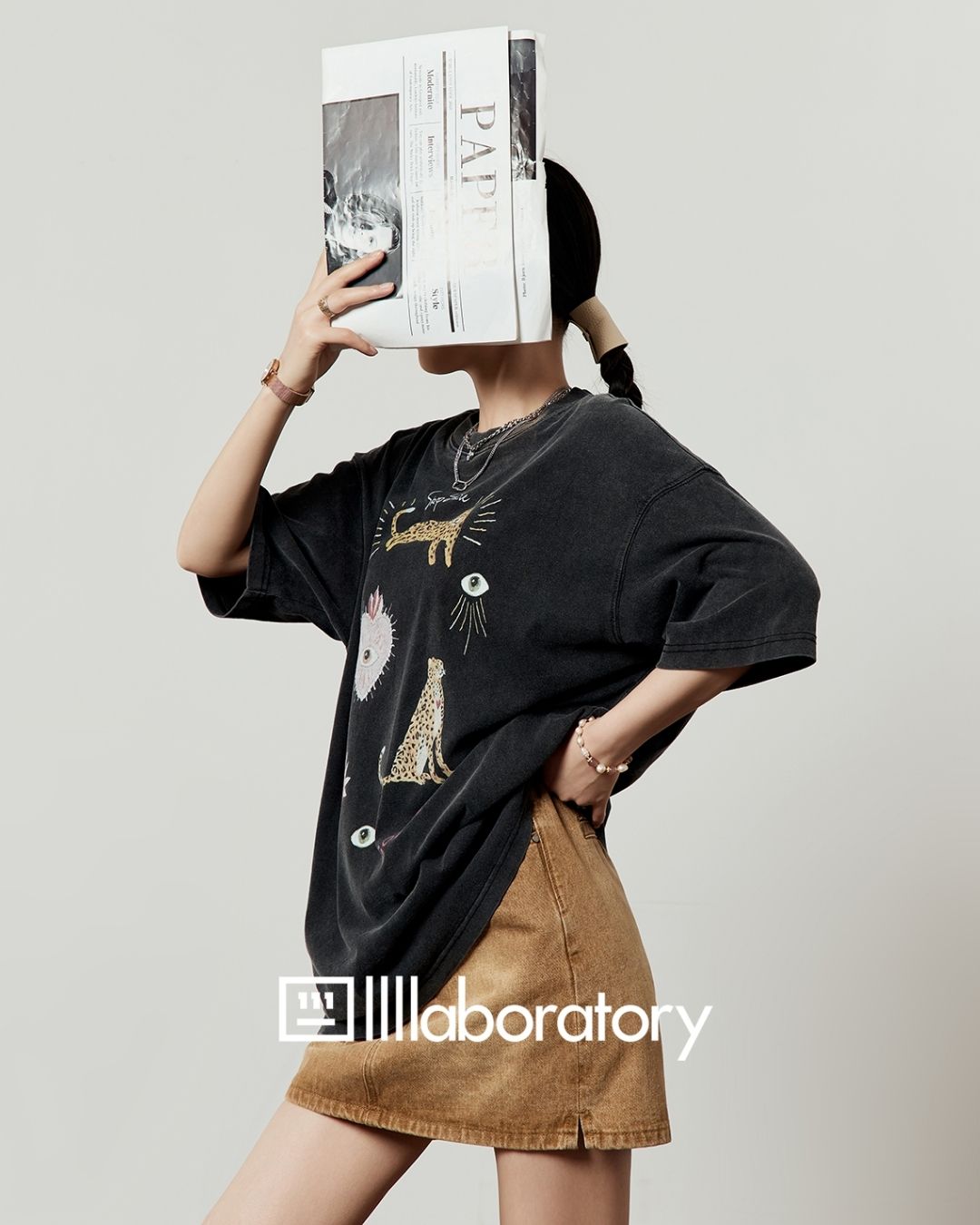 Multi-print Oversized T-shirt　TP057