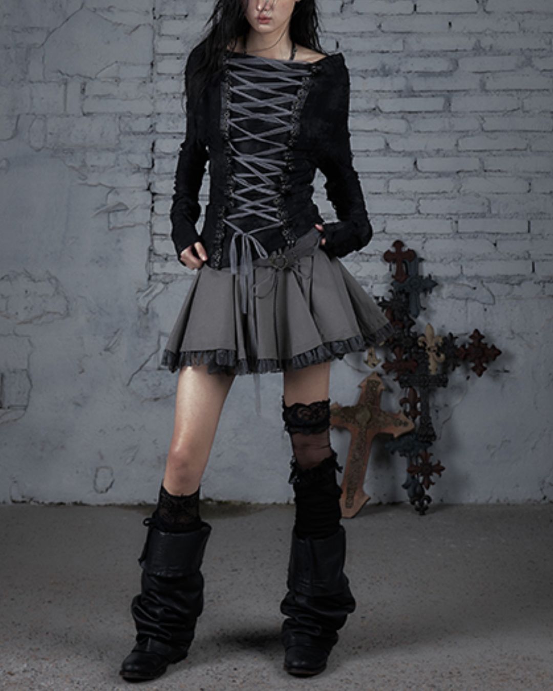 Front And Back 2-way Lace-up Top　TP041