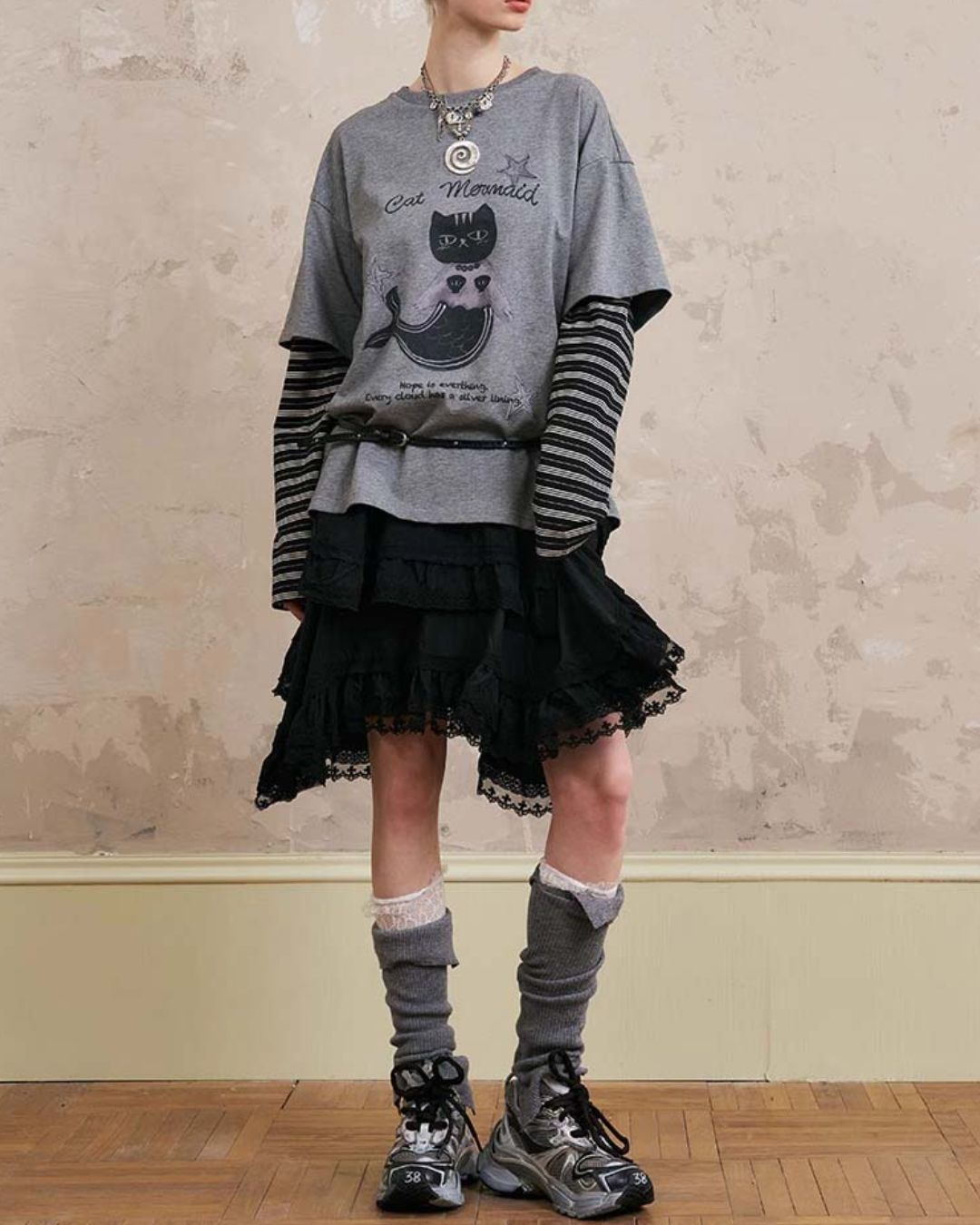 Asymmetrical Lace Skirt　BT027