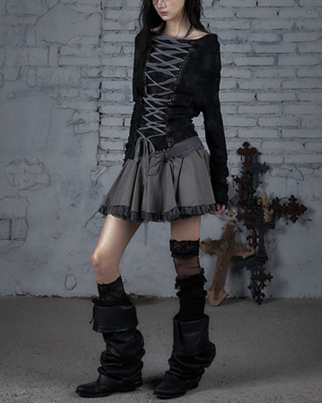 Front And Back 2-way Lace-up Top　TP041