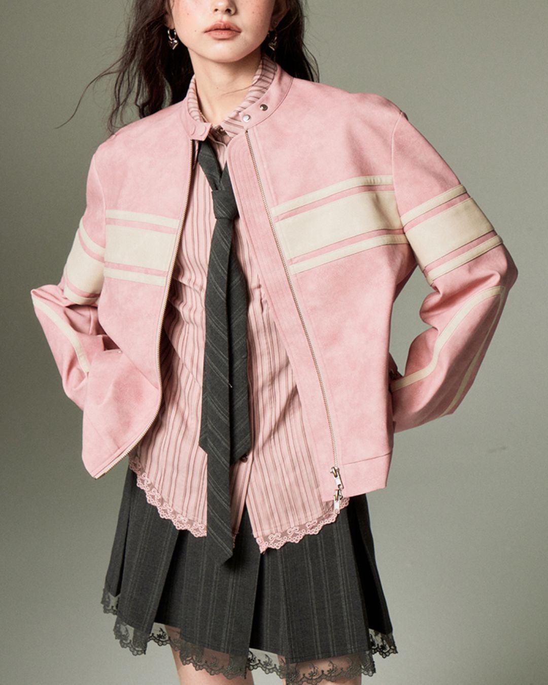 Pink Leather Riders Jacket OT002 – EKATE sanctum