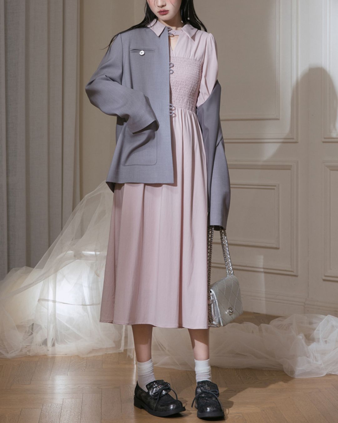 Chinese Style Jacket & Grey Two-piece　TP023