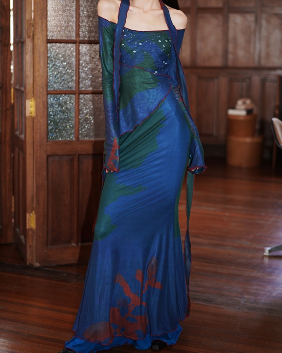 Chinese Mermaid 2-way Long Dress　DR017