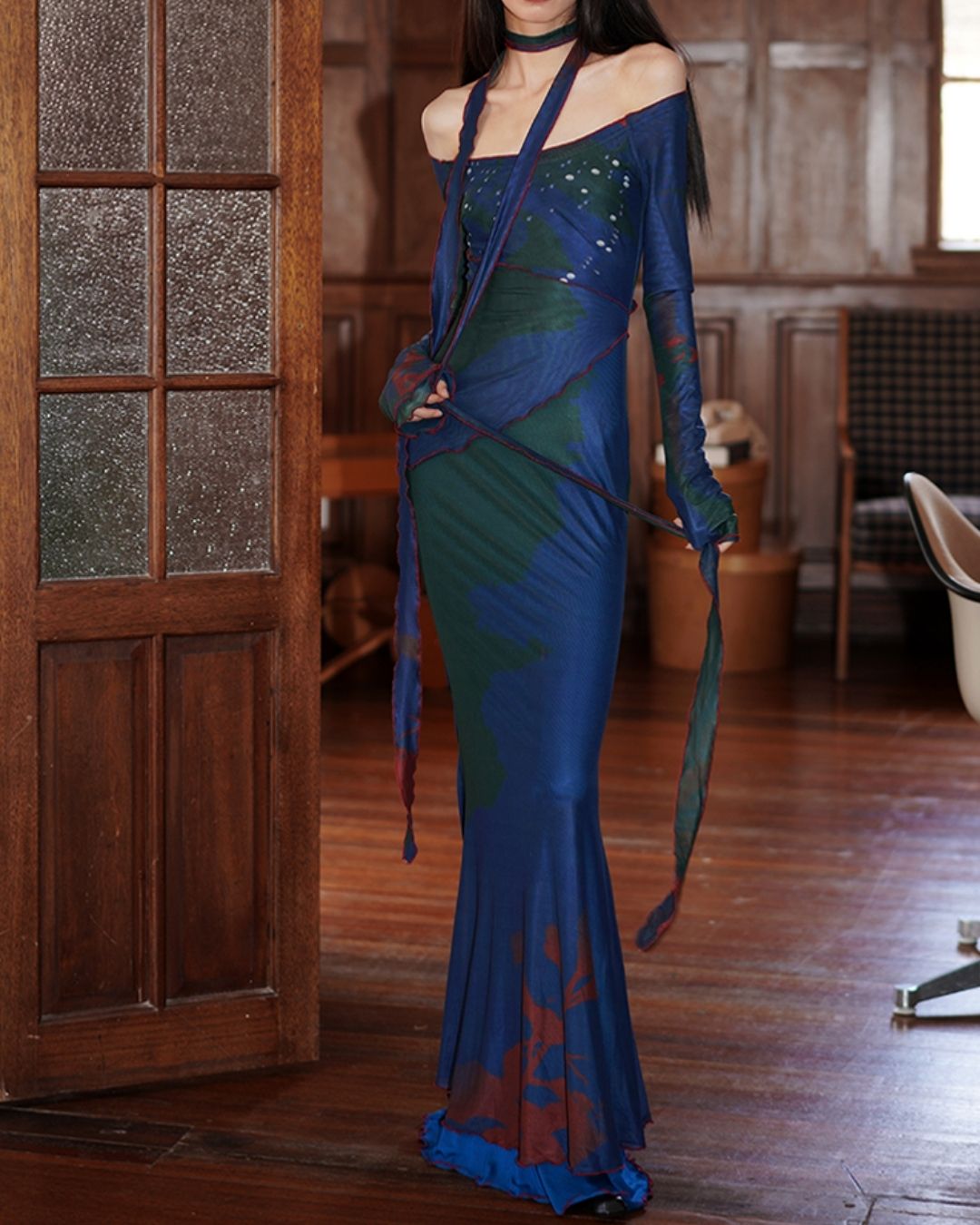 Chinese Mermaid 2-way Long Dress　DR017