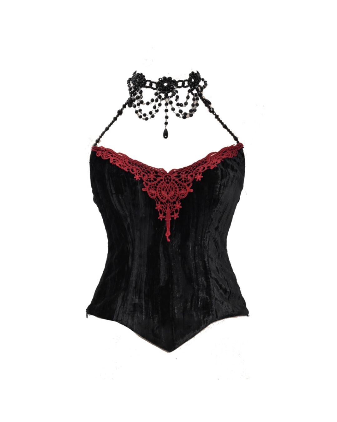 Gothic Velvet Corset ＆ Decoration Camisole & Lace Velvet Skirt　DR009