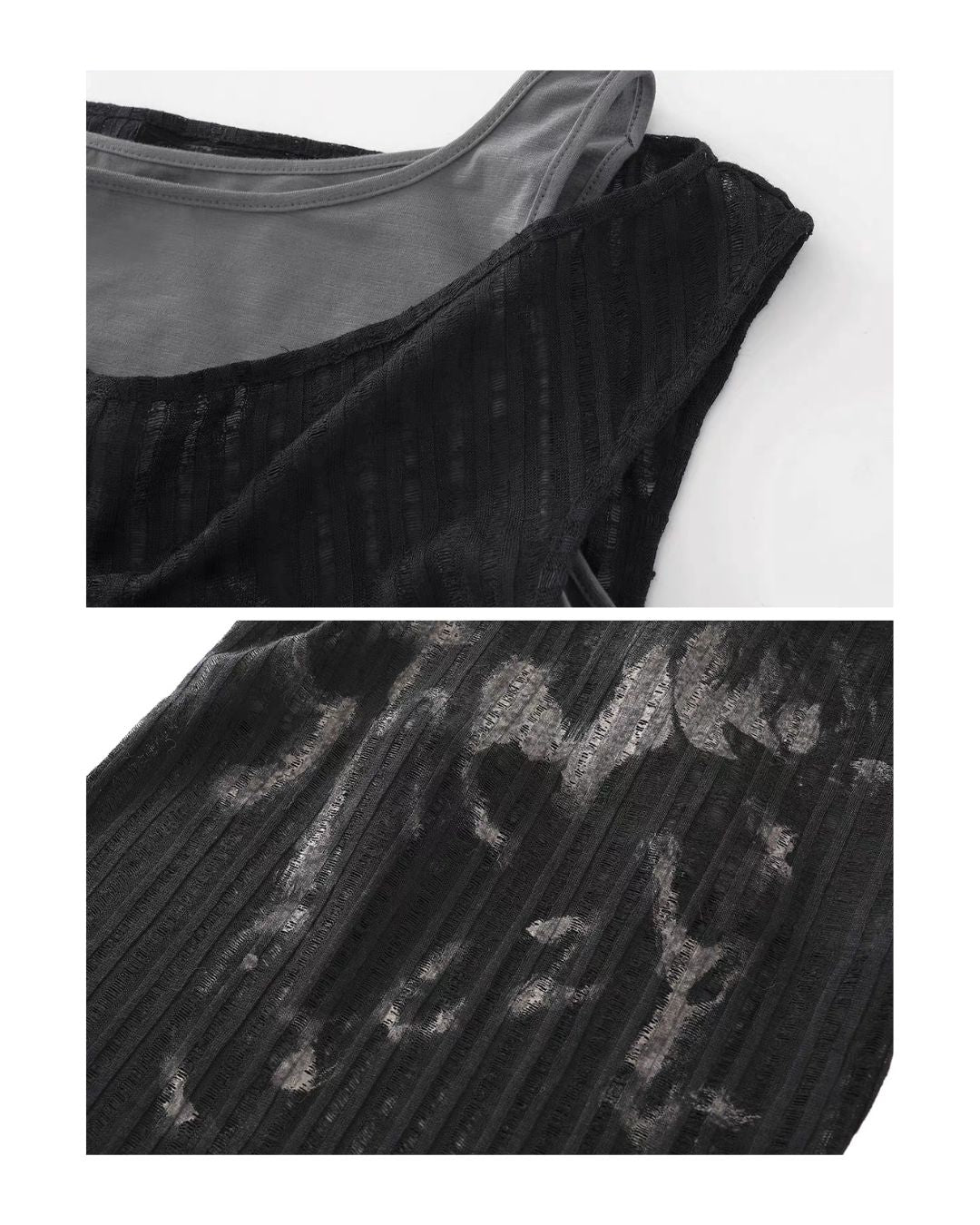 Off-the-shoulder Printed Layered Top　TP049