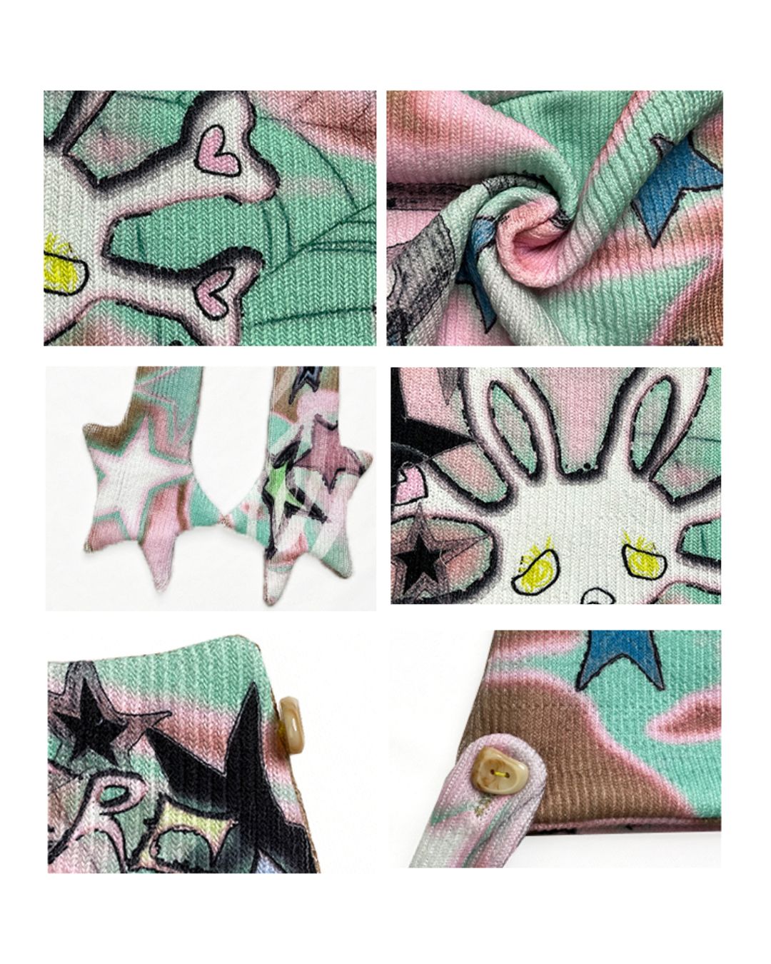 Rabbit Skull Print Knit Hat　AC006