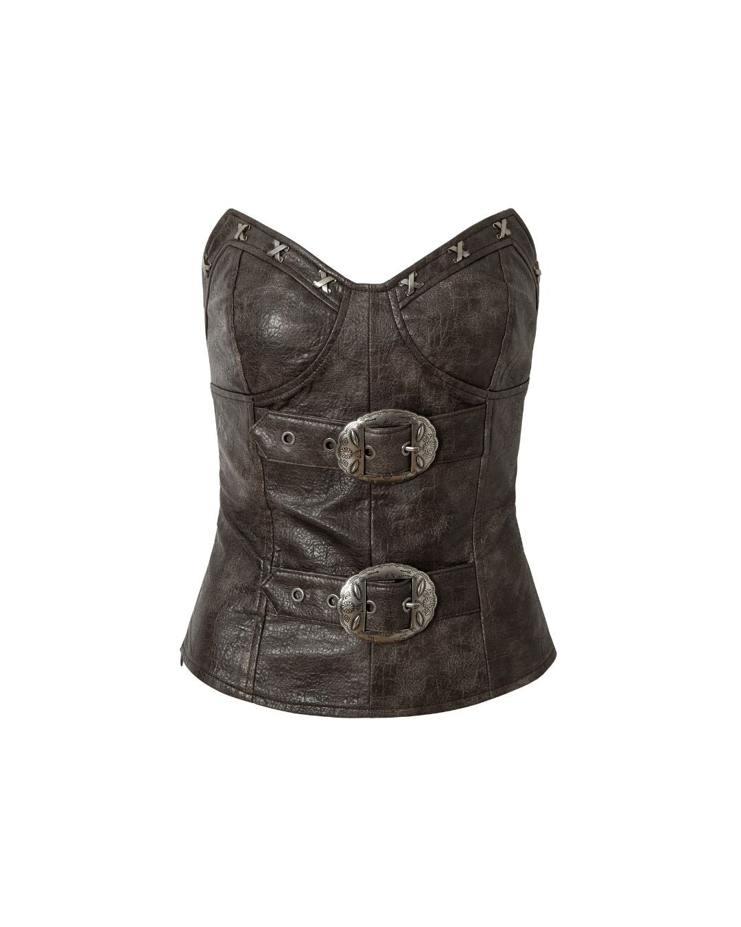 Metal Belt Leather Tube Top　TP045