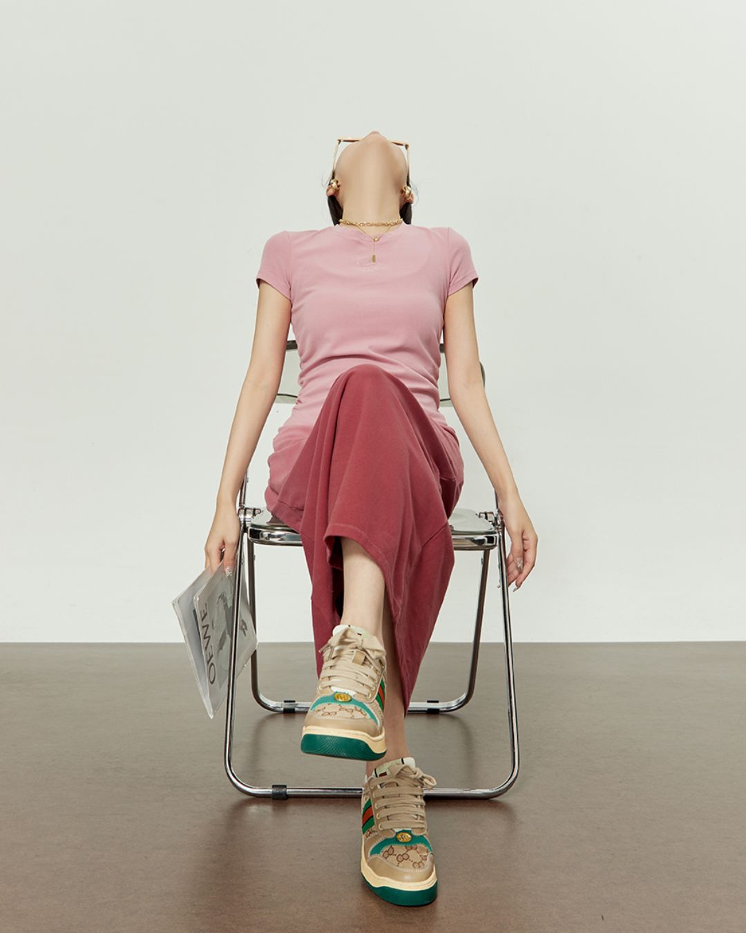 Washed Color Tight Waist Long Dress　DR048