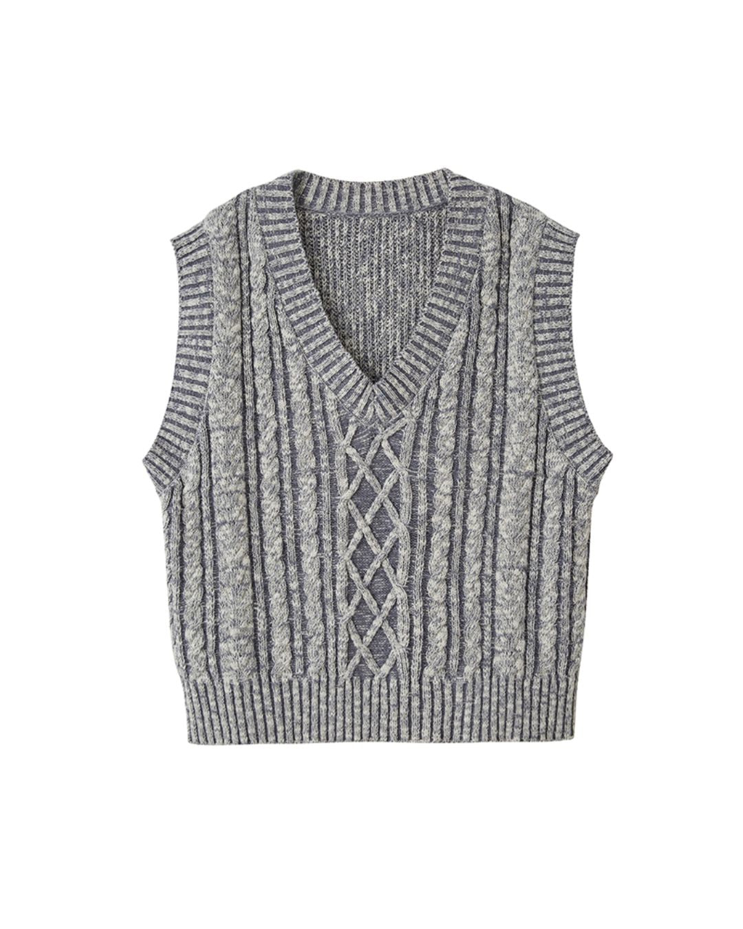 V-neck Cable Knit Vest　TP004