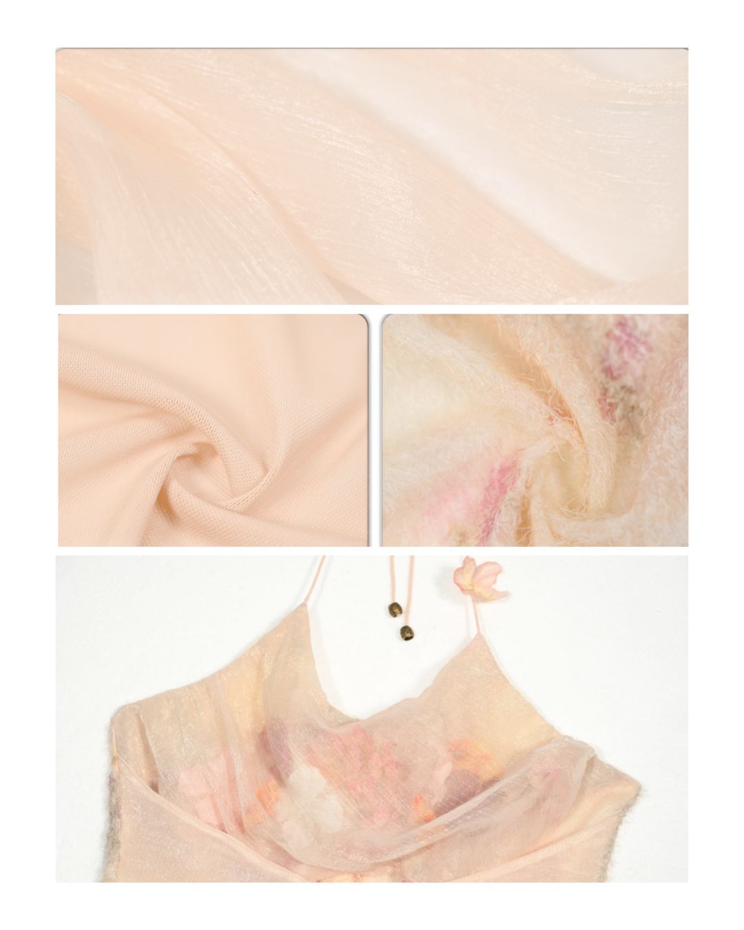 Flower Chiffon Cross Strap Top　TP035