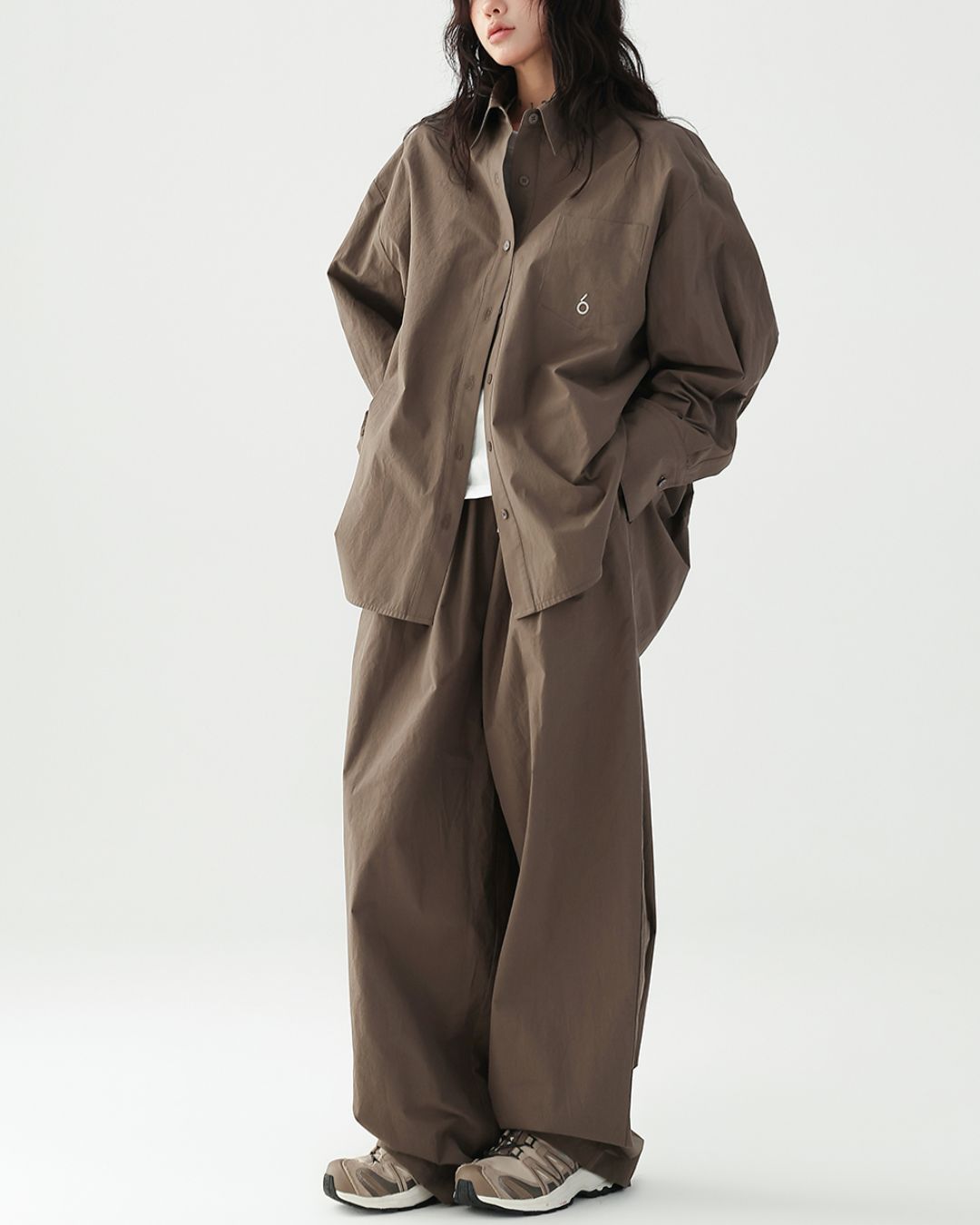 Cotton Set-up Wide Pants　BT037