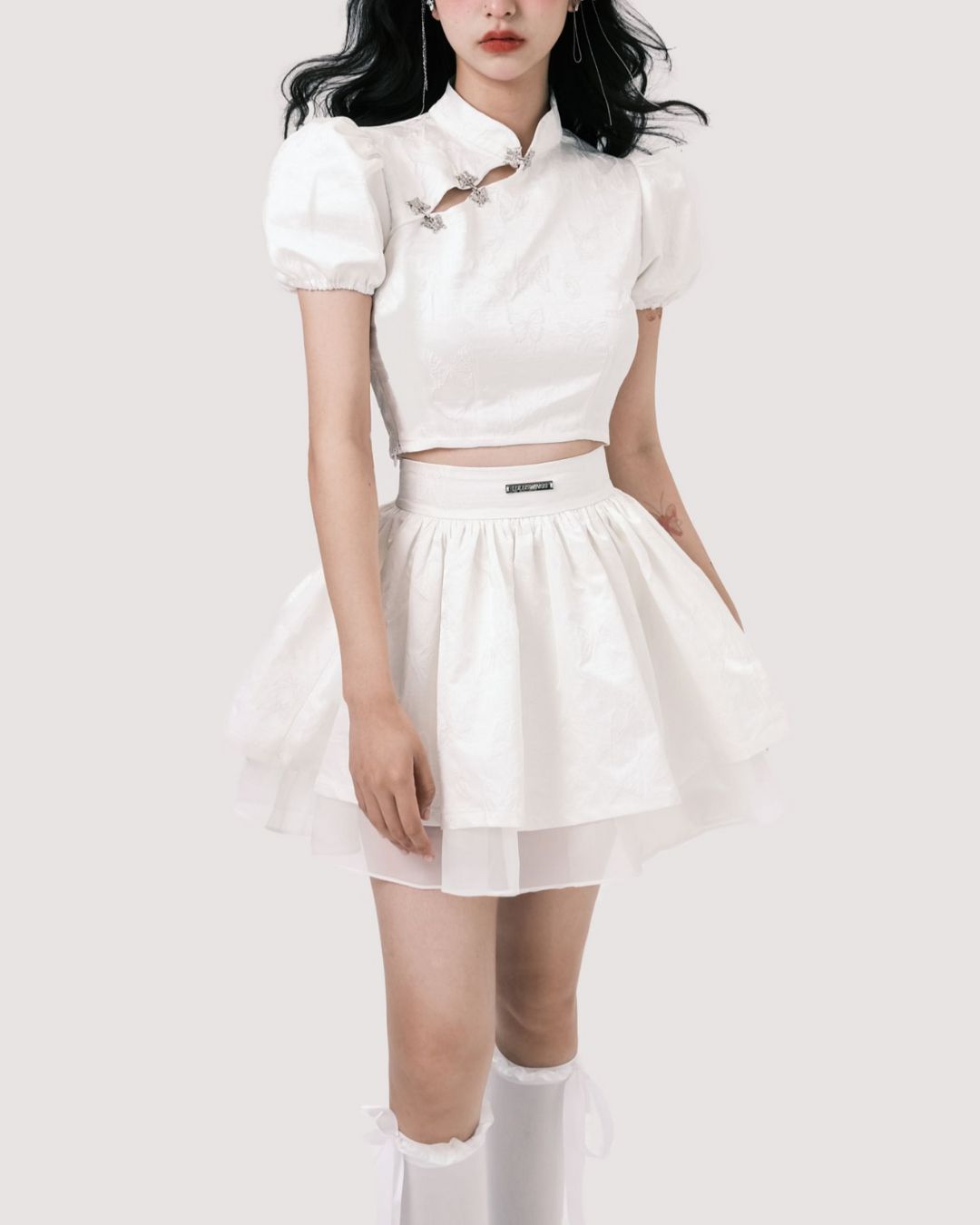 Chinese Puff Sleeve Butterfly Tops　TP019