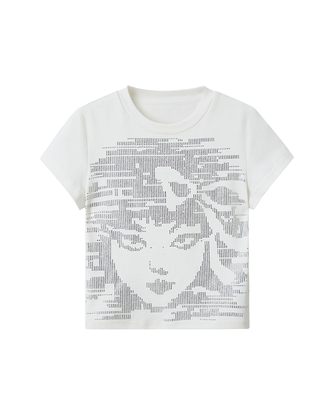 Rhinestone Girl Face T-shirt　TP038