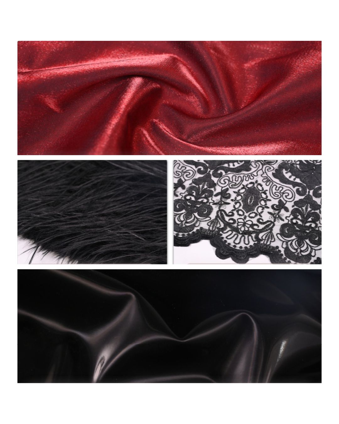 Black Lace Leather Ribbon Dress　DR034