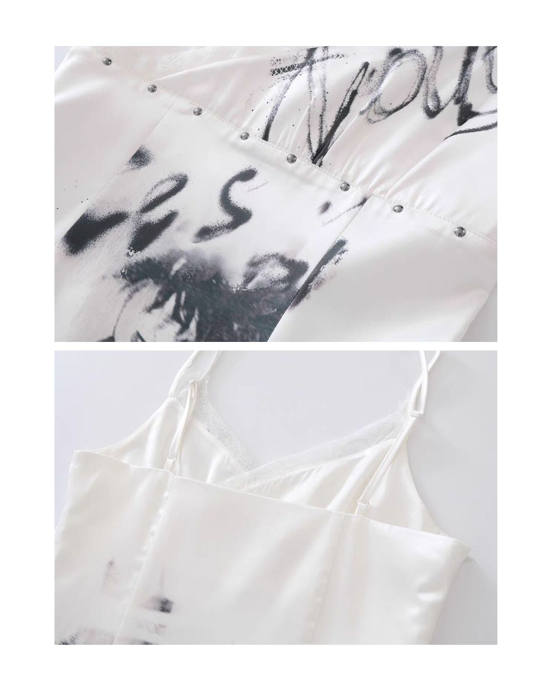 Graphic Print Satin Camisole　TP048