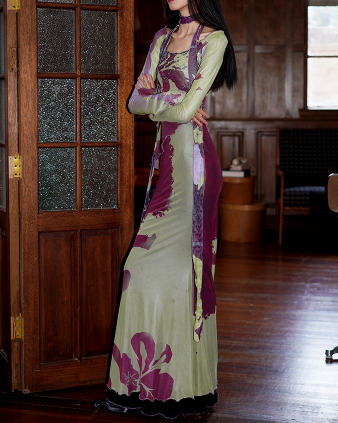 Chinese Mermaid 2-way Long Dress　DR017