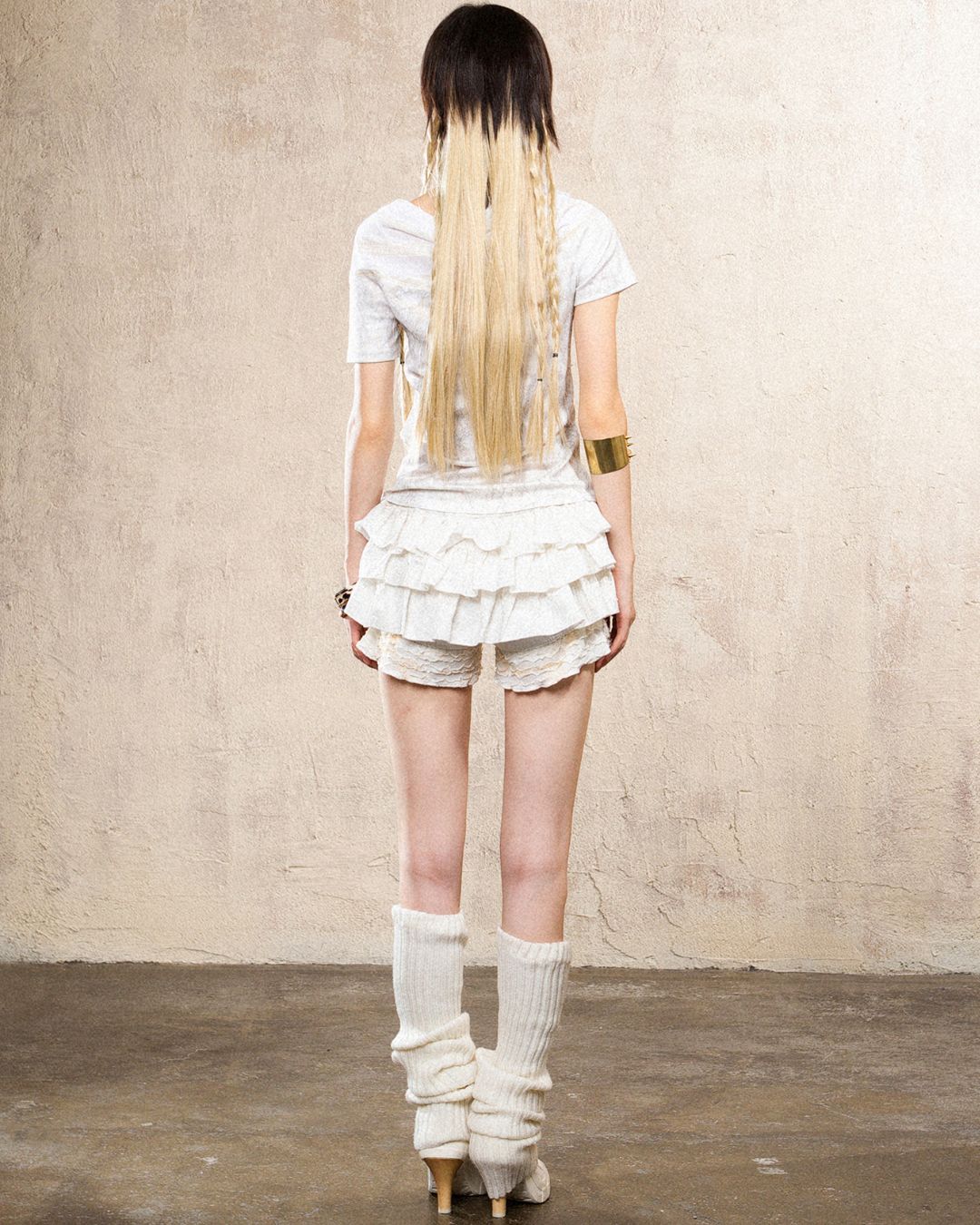 Leopard Print Frill Tiered Shorts　BT033