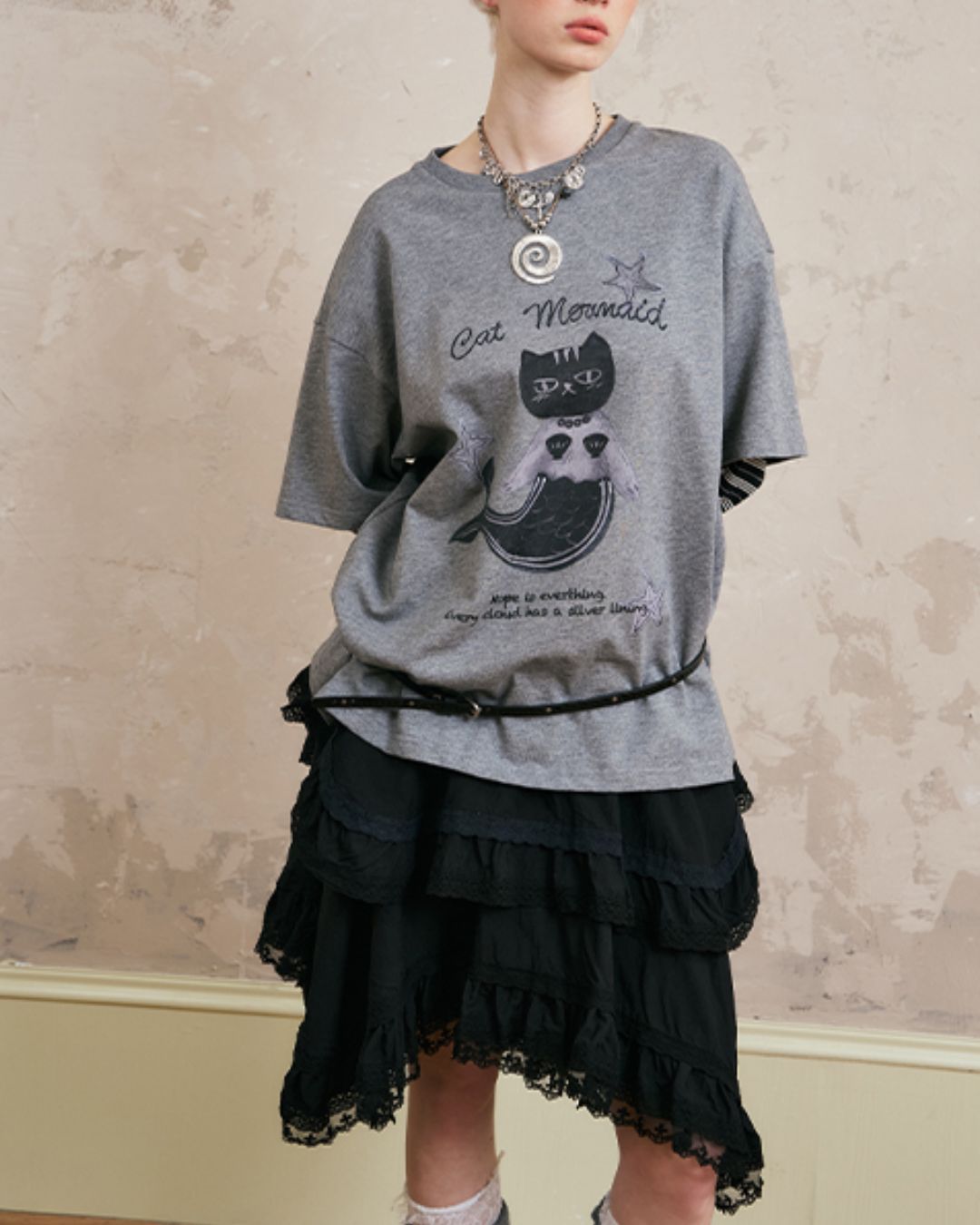 Asymmetrical Lace Skirt　BT027