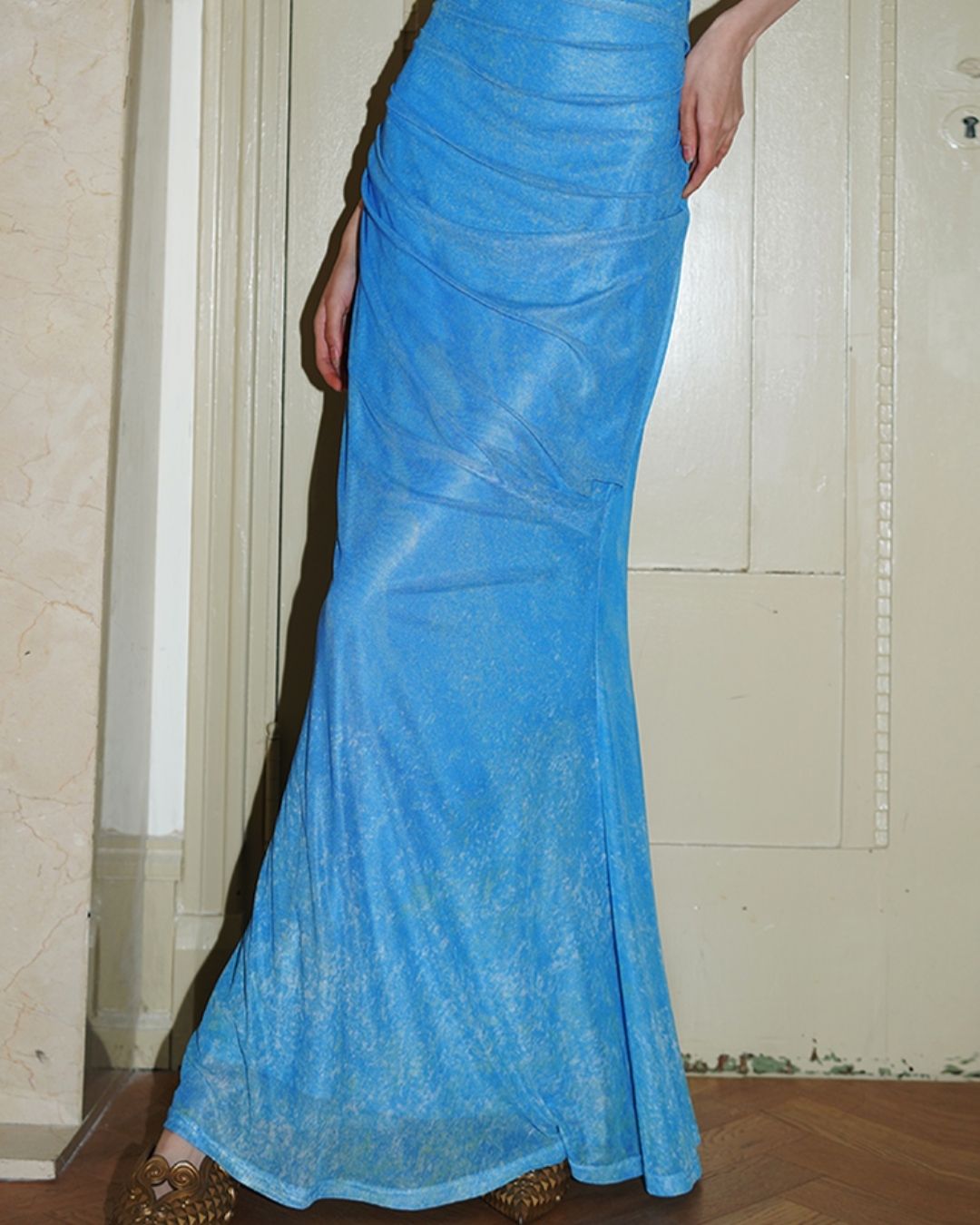 Backless Cross Long Camisole Dress　DR018