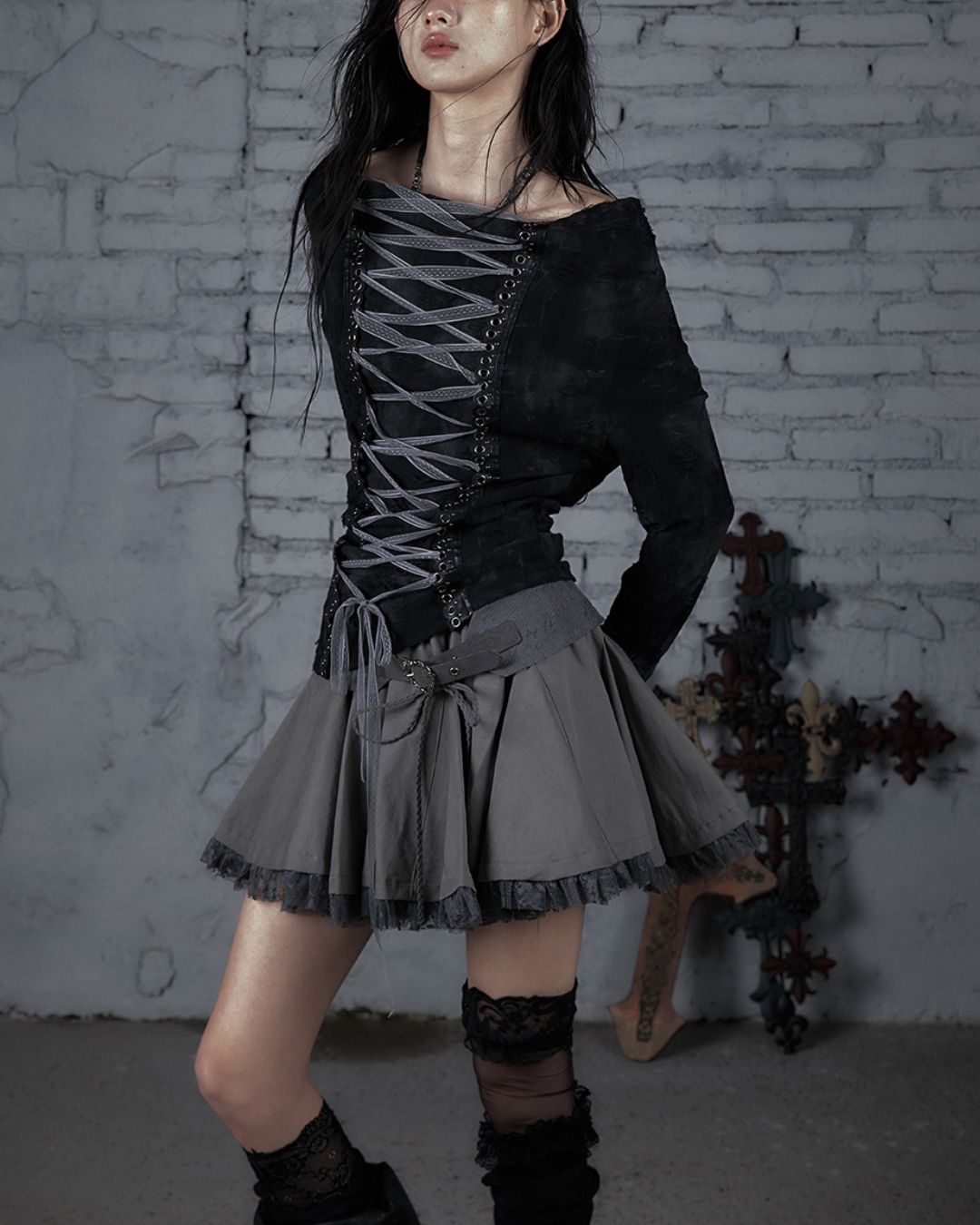 Front And Back 2-way Lace-up Top　TP041