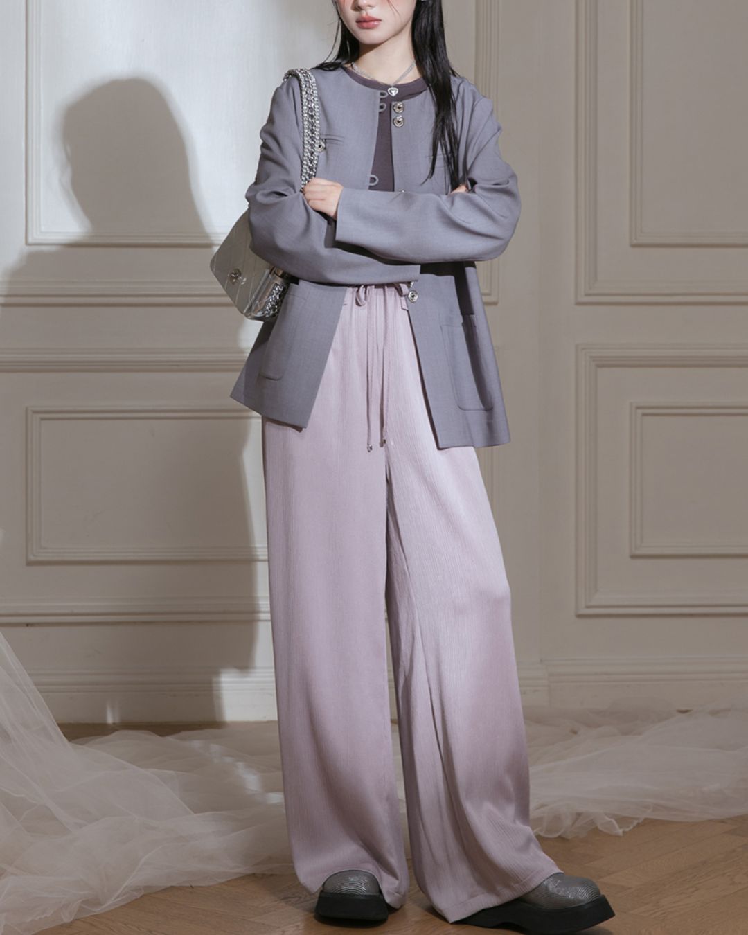 Chinese Style Jacket & Grey Two-piece　TP023