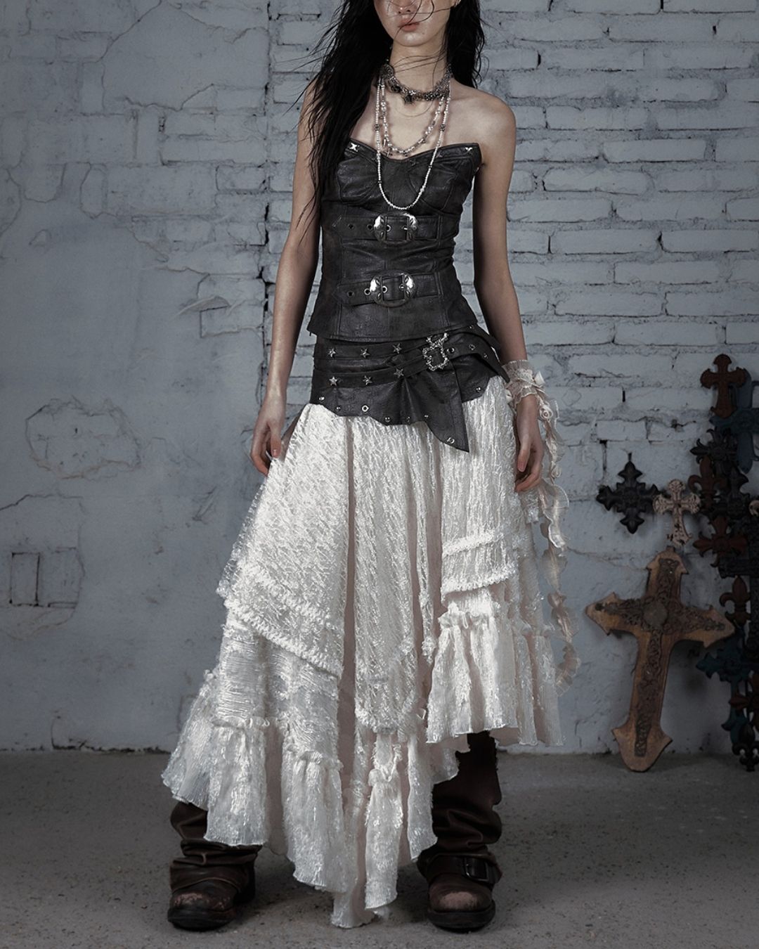 2-way Bare Top Asymmetrical Skirt　BT029