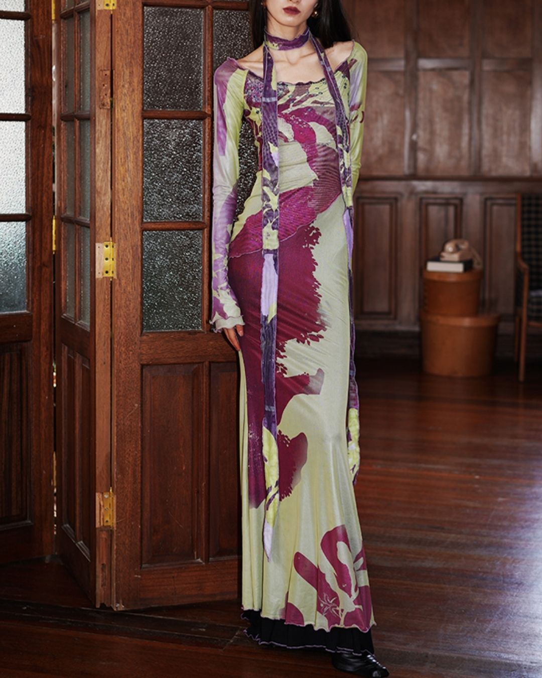 Chinese Mermaid 2-way Long Dress　DR017