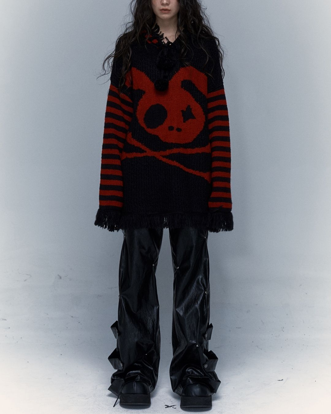 Skull Rabbit Hooded Knit　TP010