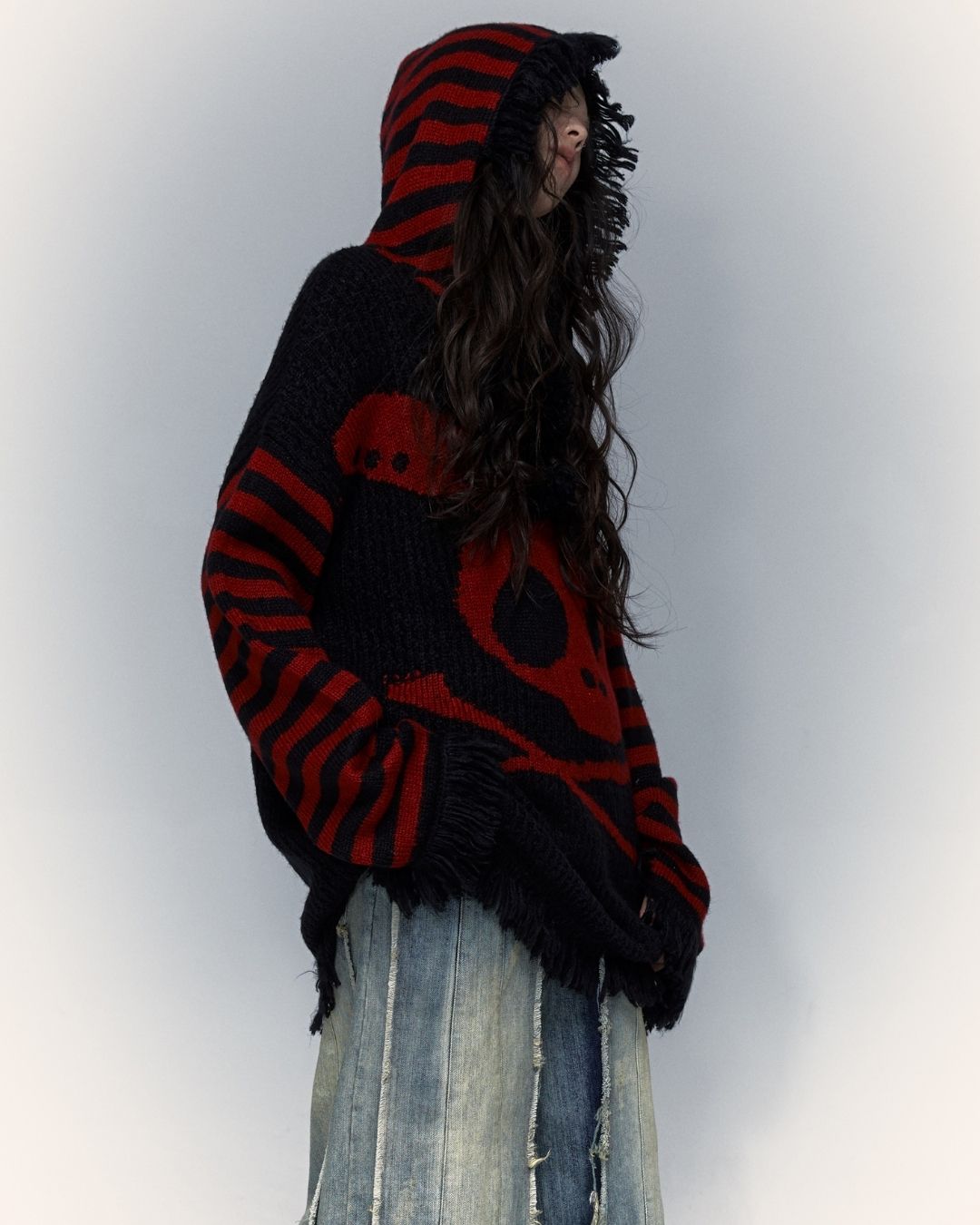 Skull Rabbit Hooded Knit　TP010