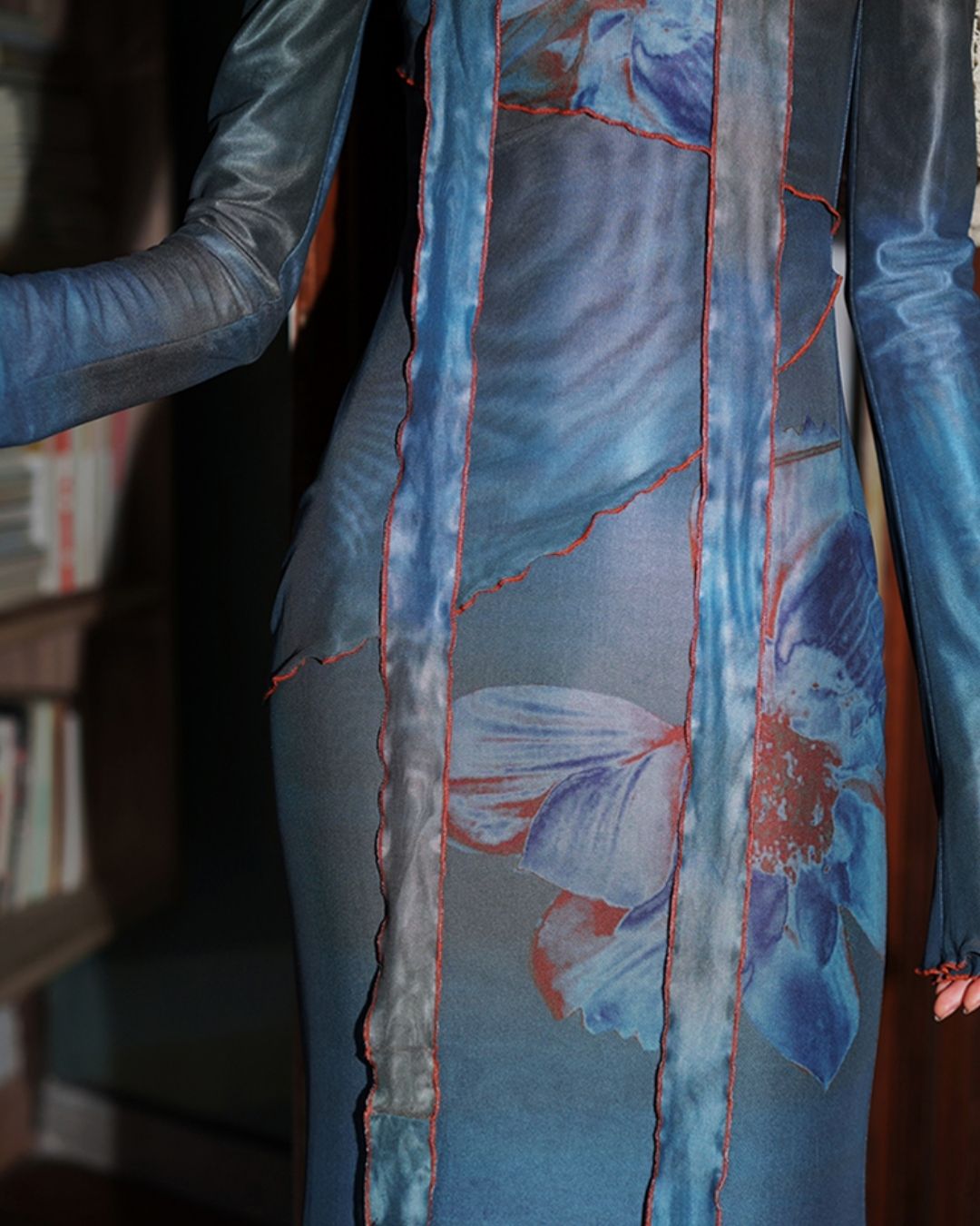 Flower Printed 2-way Long Dress　DR016