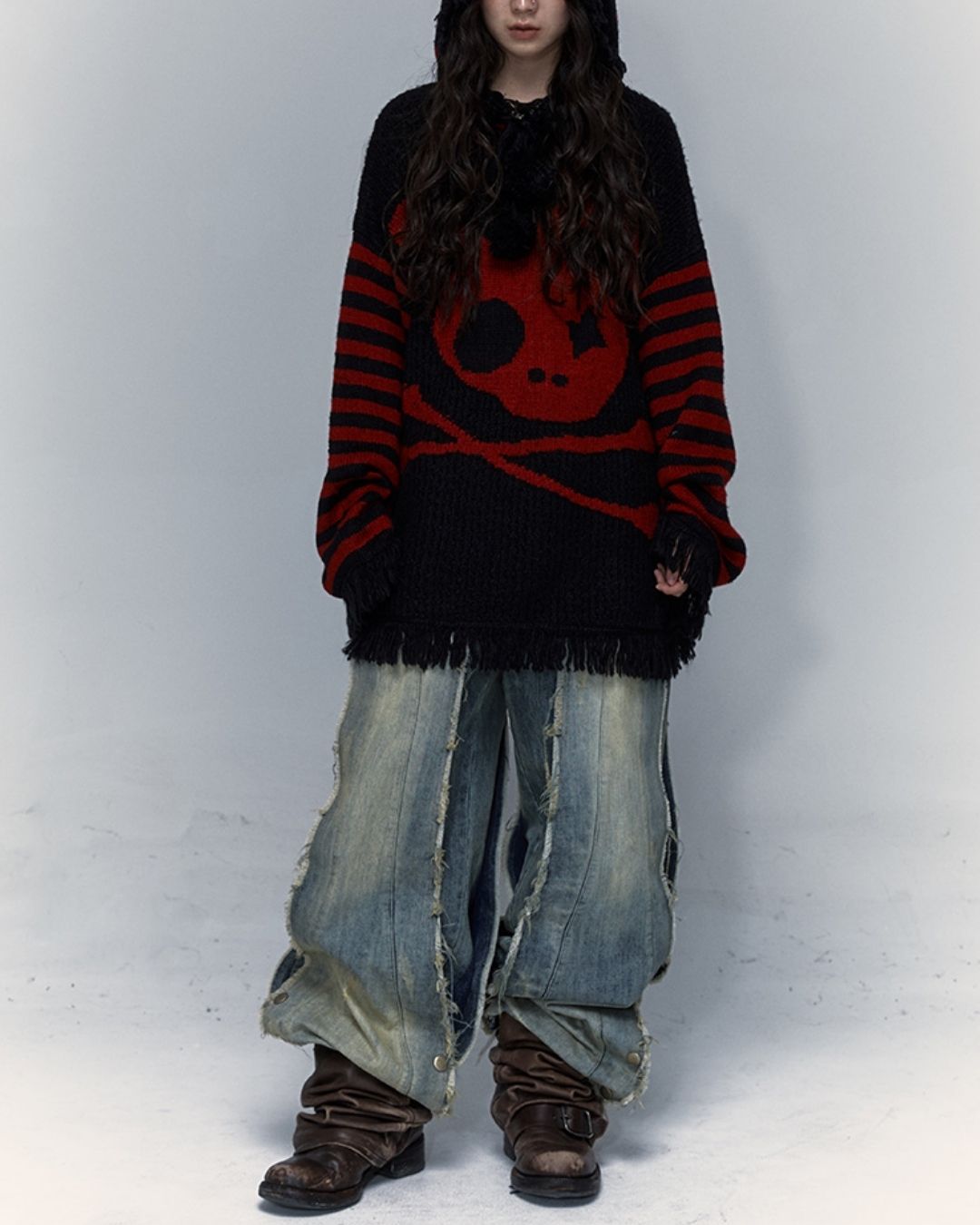 Skull Rabbit Hooded Knit　TP010