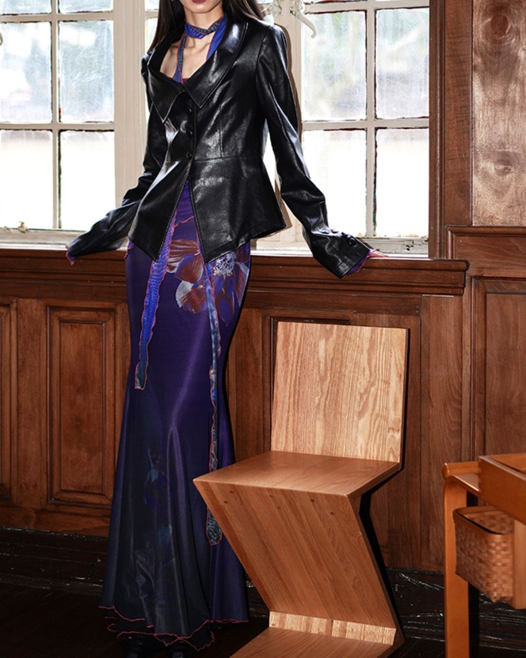 Flower Printed 2-way Long Dress　DR016