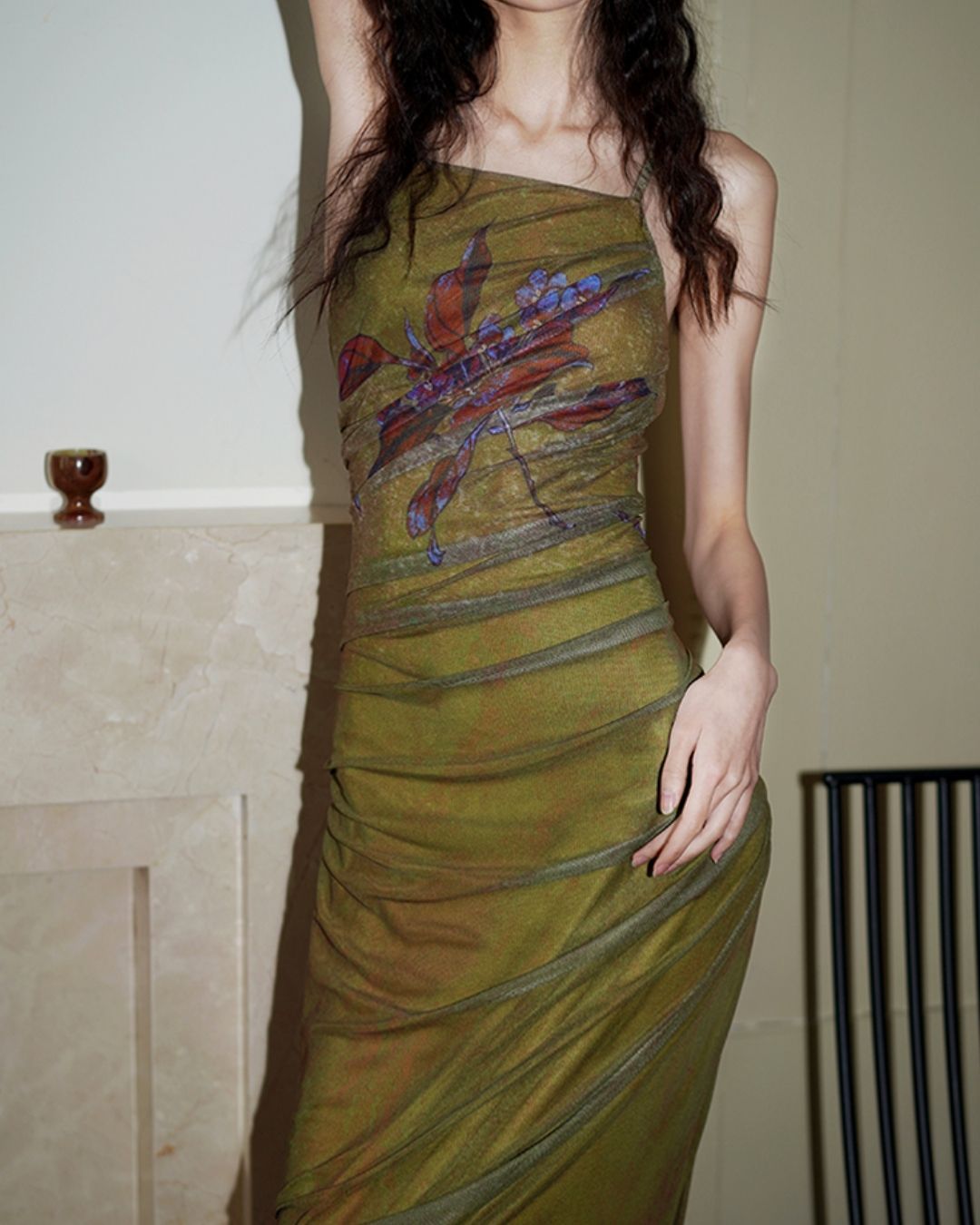 Backless Cross Long Camisole Dress　DR018