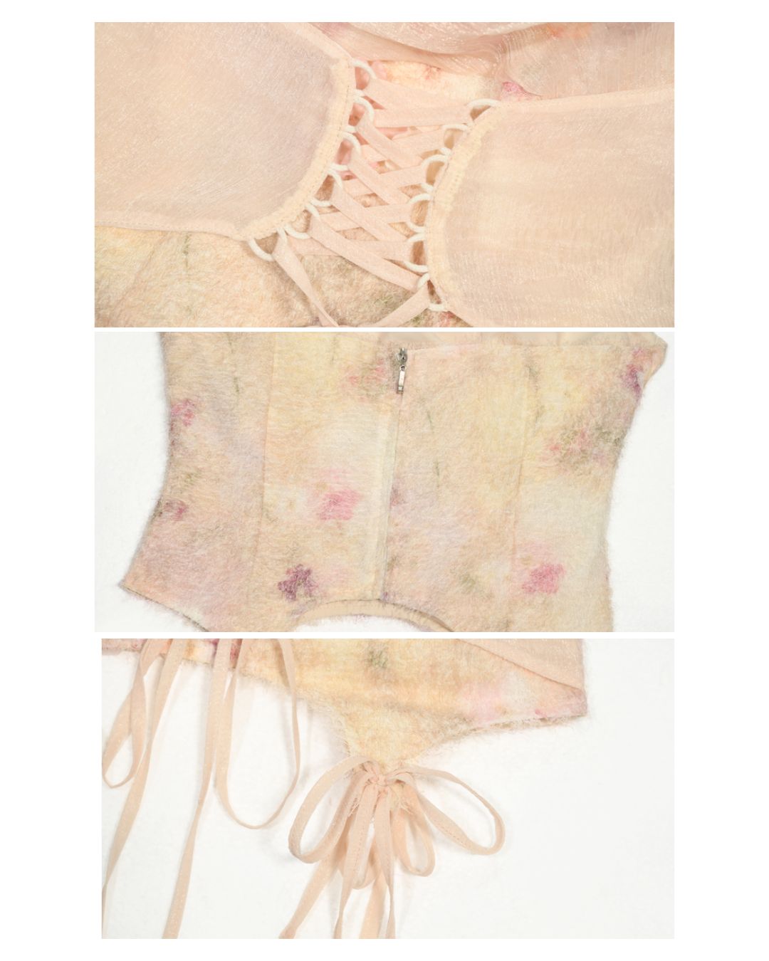 Flower Chiffon Cross Strap Top　TP035