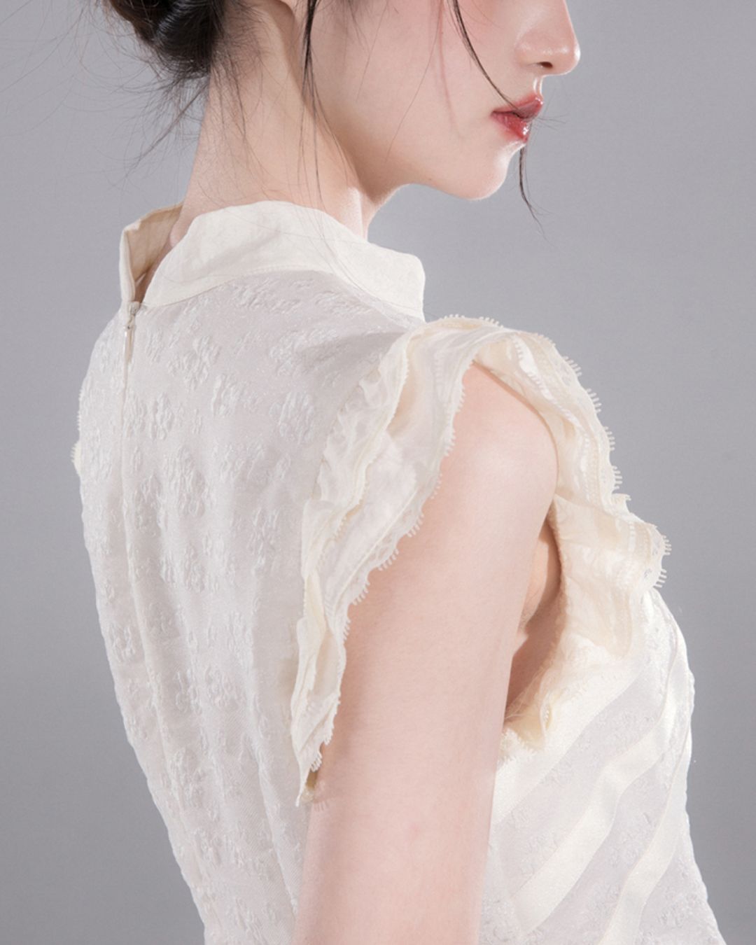 French Sleeve Floral Chinese Dress　DR040