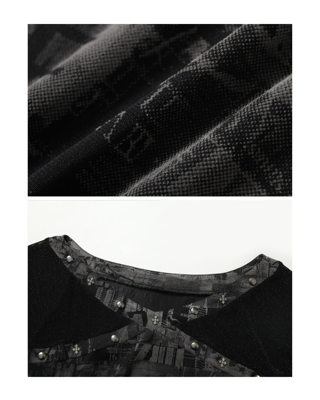 Cross Stitch Sheer Switching Top　TP044