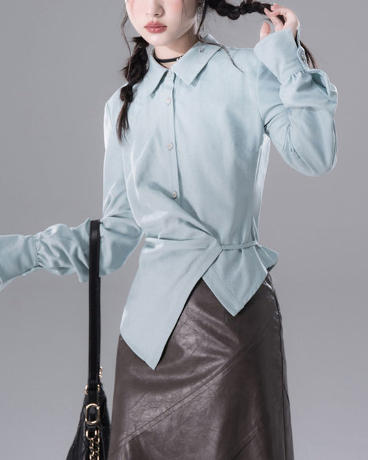 Asymmetrical Wrap Shirt　TP047